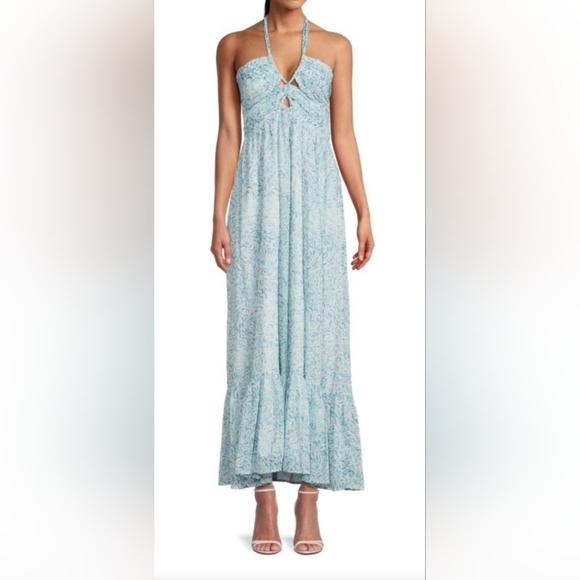 Allison New York Floral Halter Maxi Dress Size Medium - Picture 4 of 14